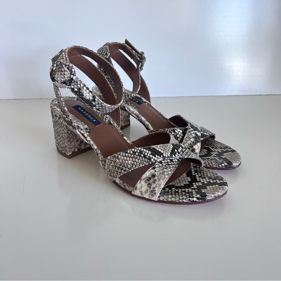 Margaux Women’s The City Sandal - Natural Python Embossed - Picture 1 of 12